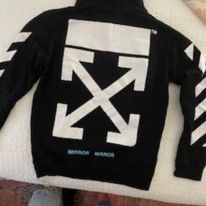 OFF-WHITE "Main Label" Mirror Mirror  Size XS Black Hoodie